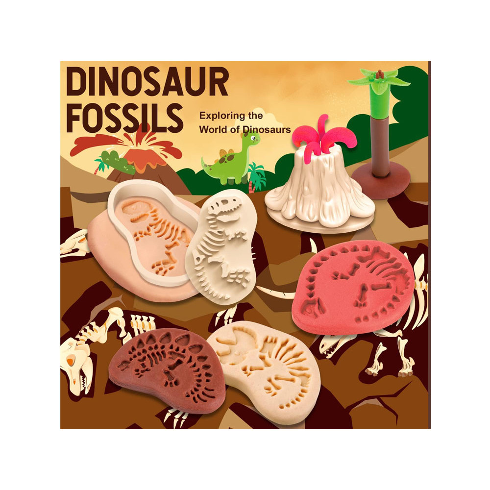 Plastikinės pastos formos dinozaurai žaidimų tešla ZA4778